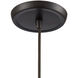 Hand Formed Glass 1 Light 8 inch Oil Rubbed Bronze Mini Pendant Ceiling Light