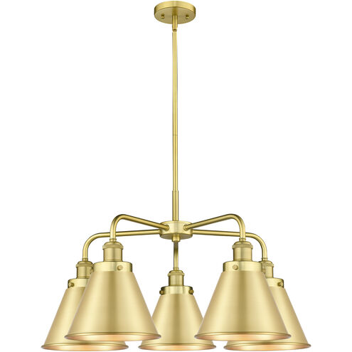 Ballston Urban 5 Light 26 inch Satin Gold Chandelier Ceiling Light