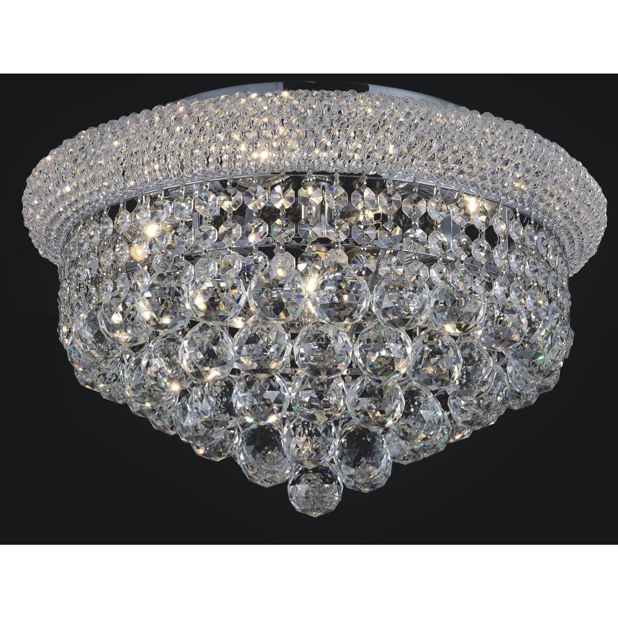 Empire 8 Light 20 inch Chrome Flush Mount Ceiling Light