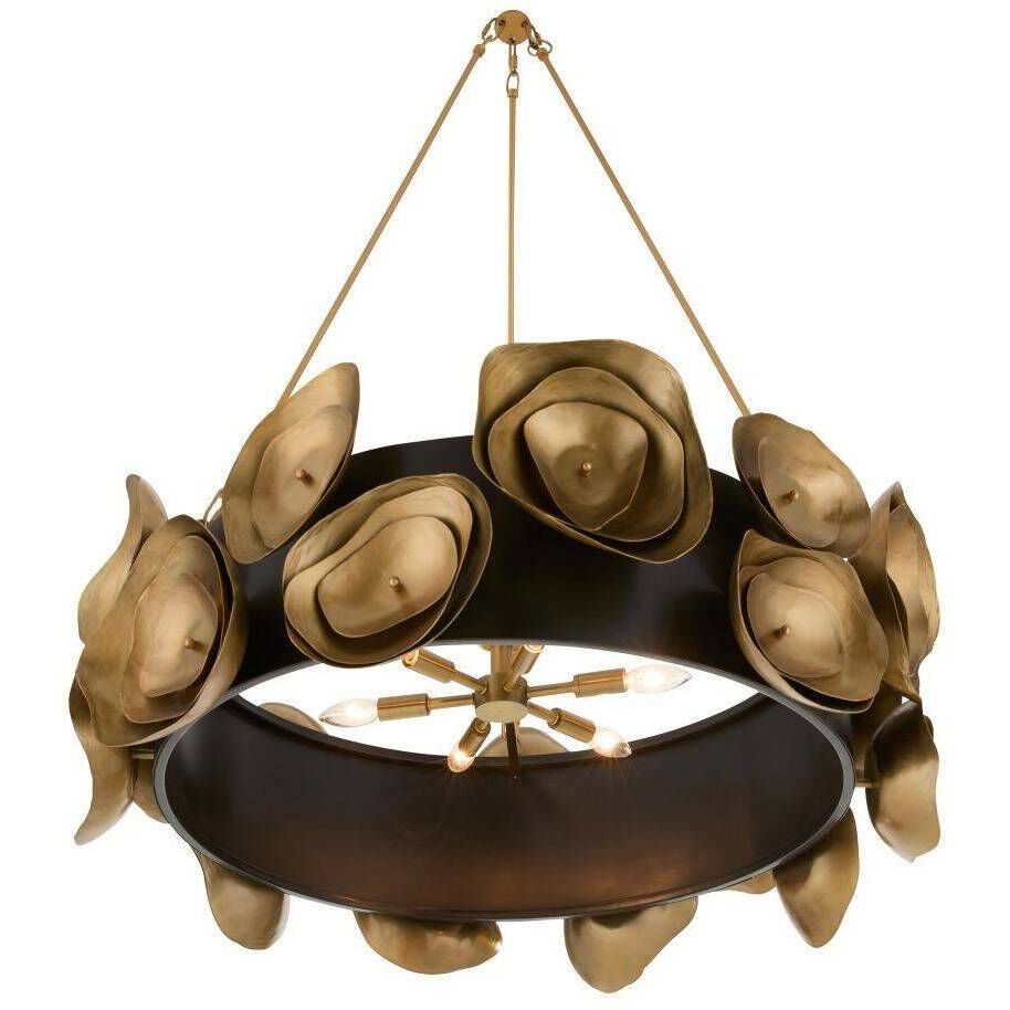 Gaia 6 Light 36 inch Antique Brass and Bronze Chandelier Ceiling Light