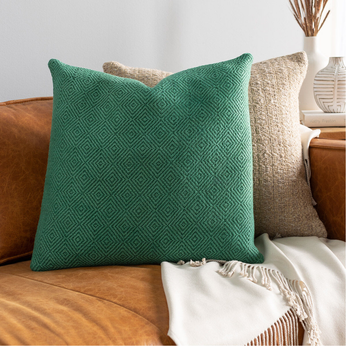 Camilla 18 X 18 inch Emerald/Dark Green Pillow Kit, Square