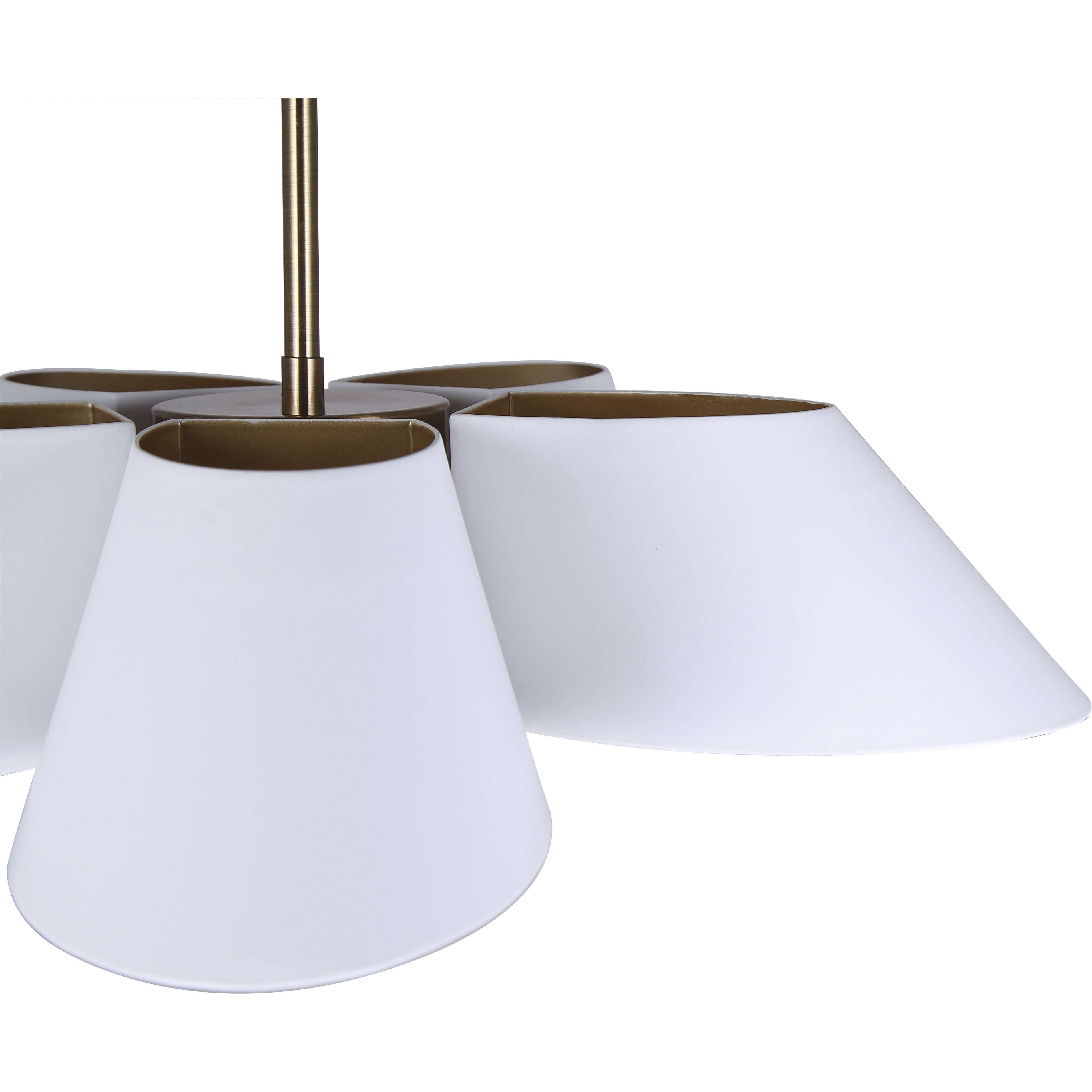 Daxton 5 Light 21.5 inch Matte White and Gold Chandelier Ceiling Light