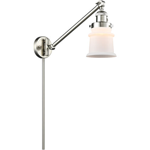 Small Canton 35 inch 60.00 watt Satin Nickel Swing Arm Wall Light, Franklin Restoration