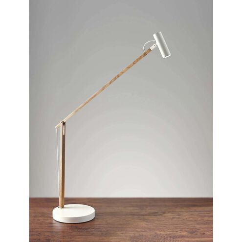 Crane 21 inch 5.00 watt Natural Ash Wood and White Desk Lamp Portable Light, ADS360
