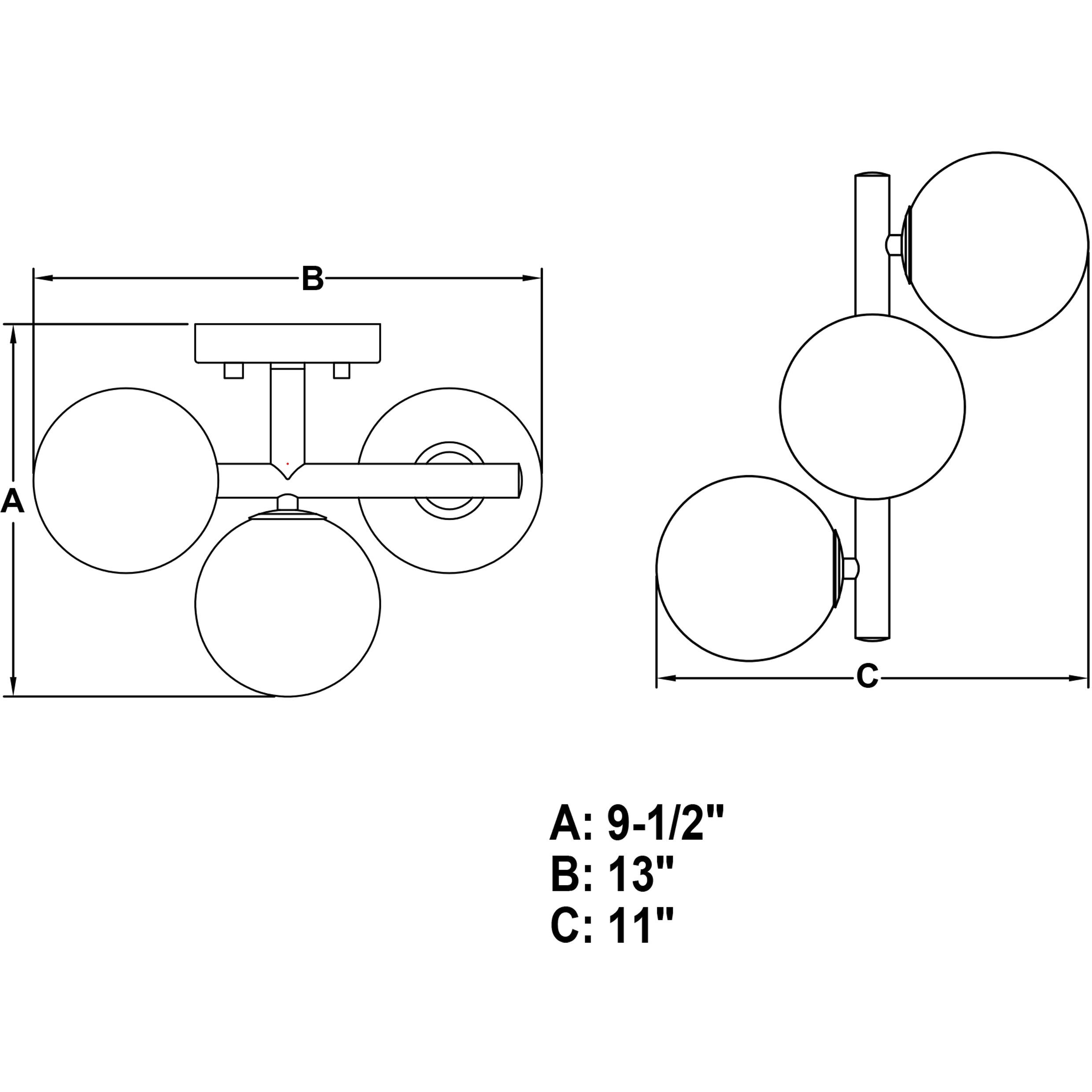 Graham 3 Light 13 inch Harvest Gold Semi Flush Mount Ceiling Light