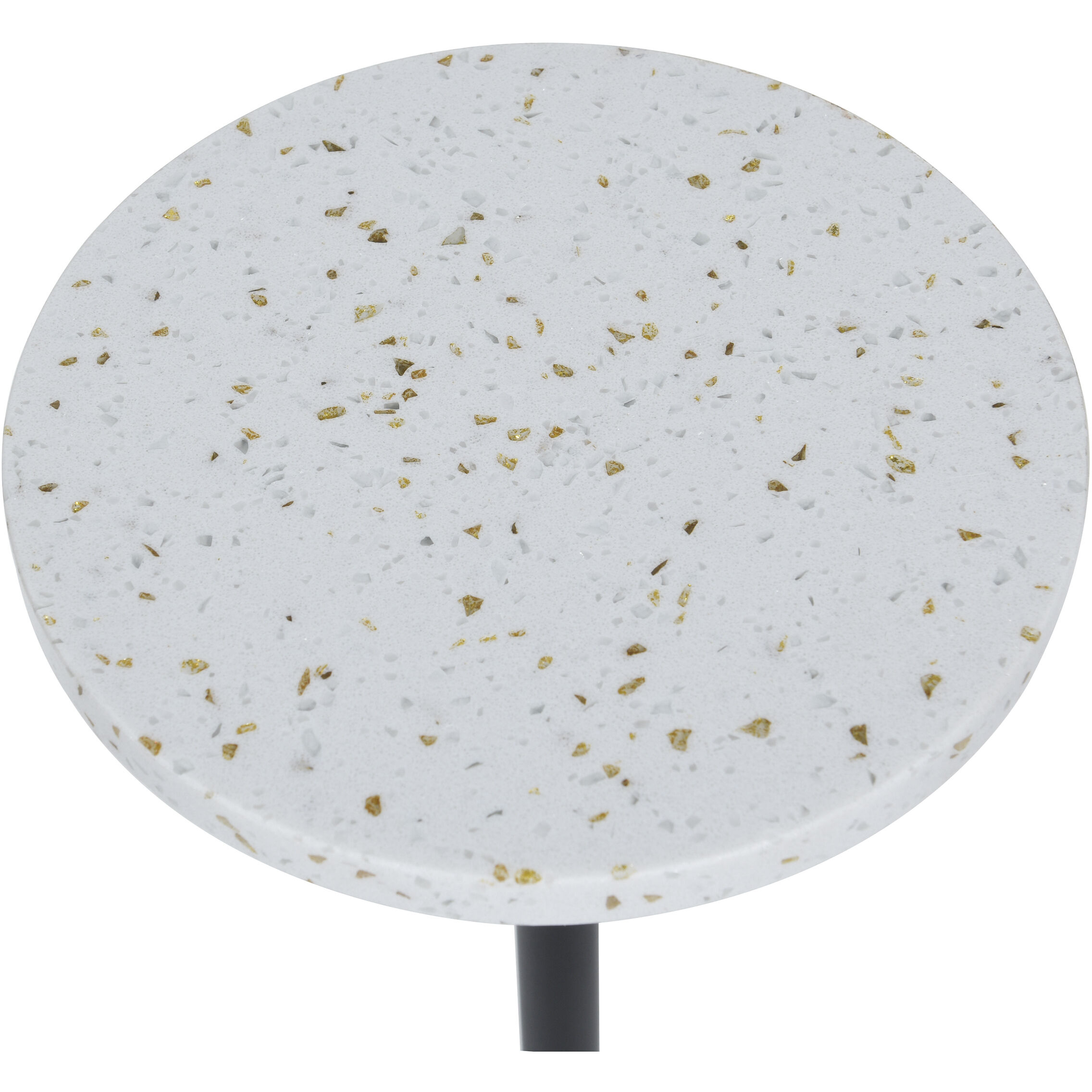 Ebony 24 X 8 inch White and Gold Flaked Side Table