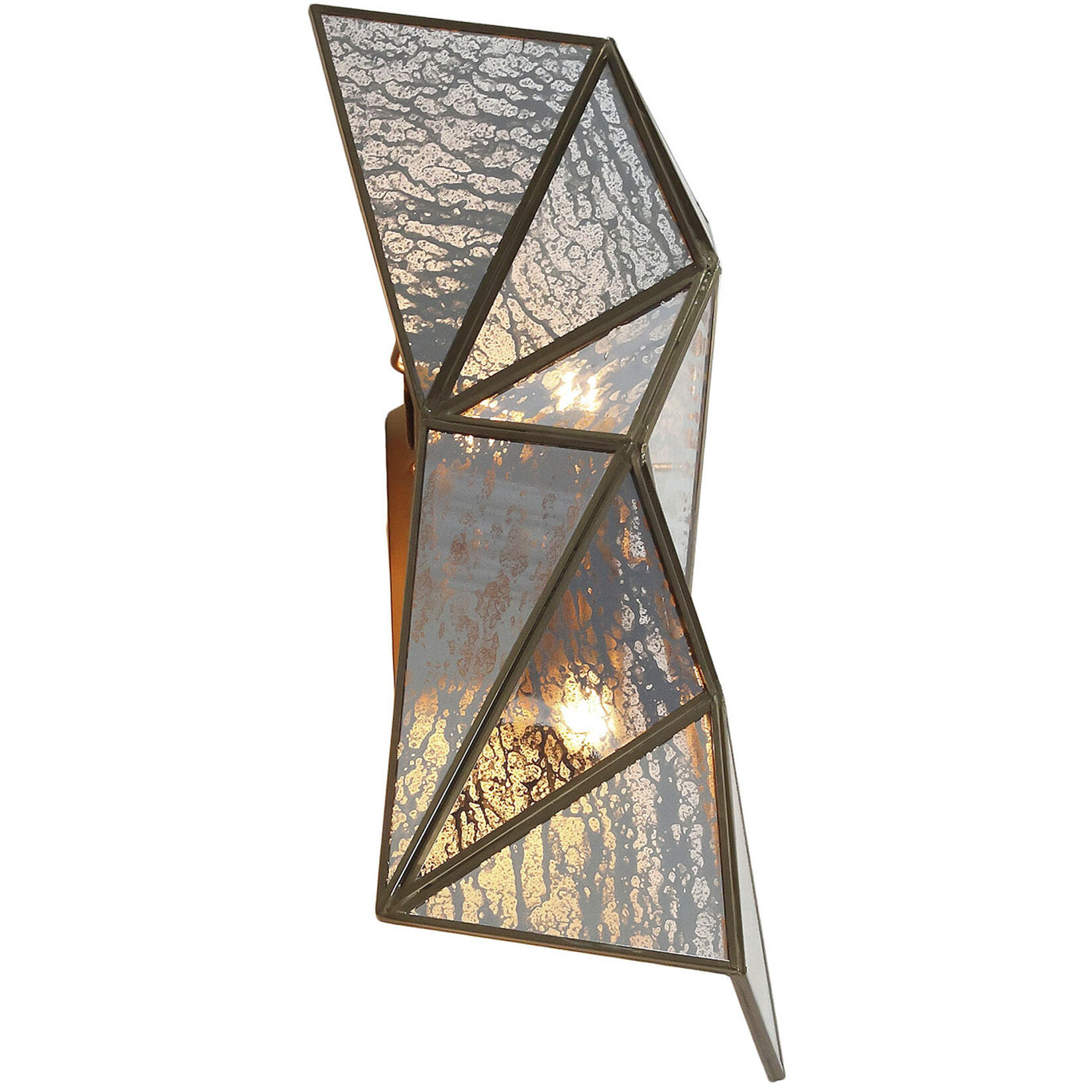 Geo-Gem 2 Light 9.5 inch Brass Antique Wall Sconce Wall Light