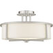 Wesley 3 Light 16 inch Brushed Nickel Semi-Flush Mount Ceiling Light