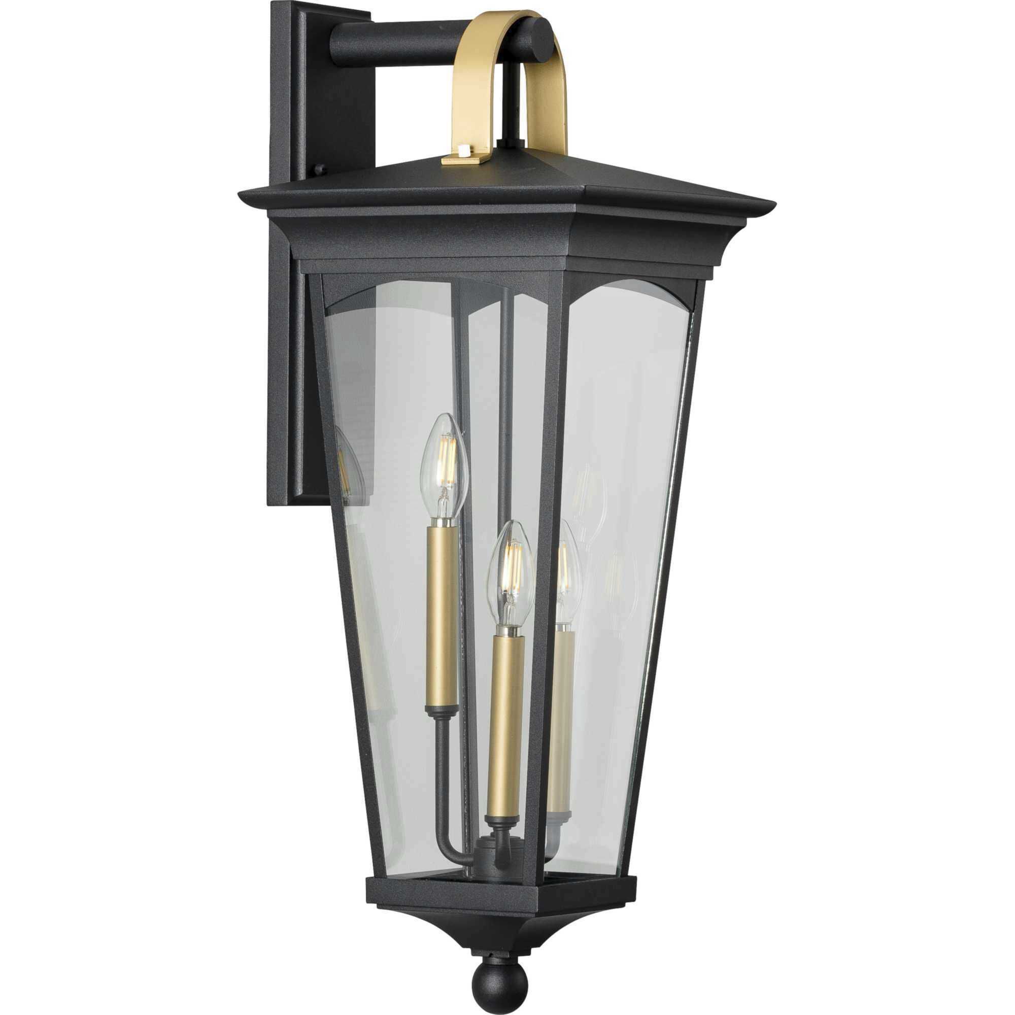 Chatsworth 3 Light 28 inch Textured Black Outdoor Wall Lantern, Large, Design Series