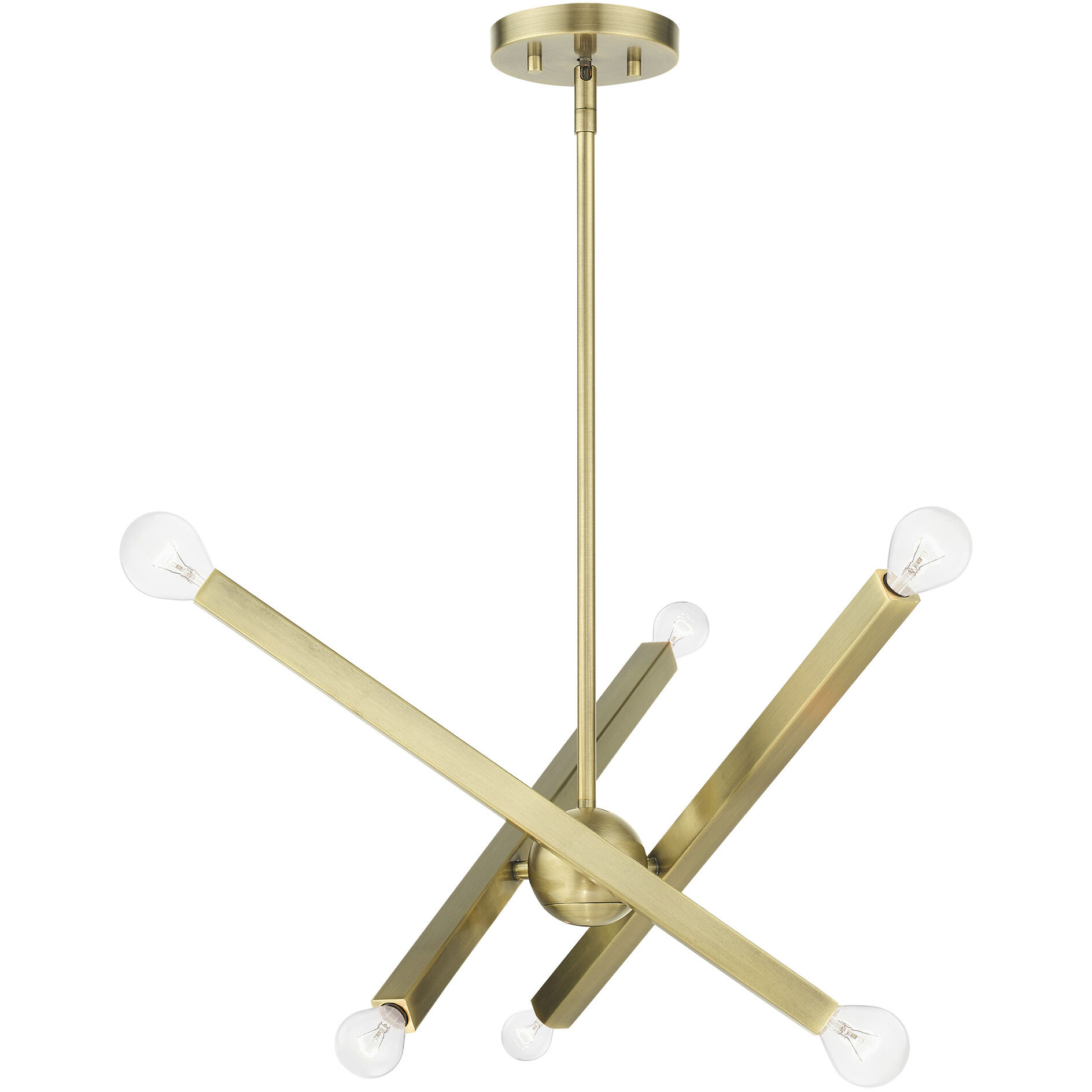 Monaco 6 Light 18 inch Antique Brass Chandelier Ceiling Light