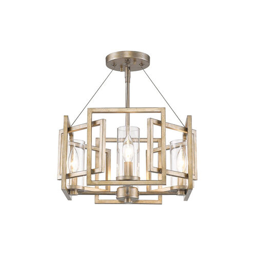 Marco 4 Light 16 inch White Gold Semi-flush Ceiling Light, Convertible