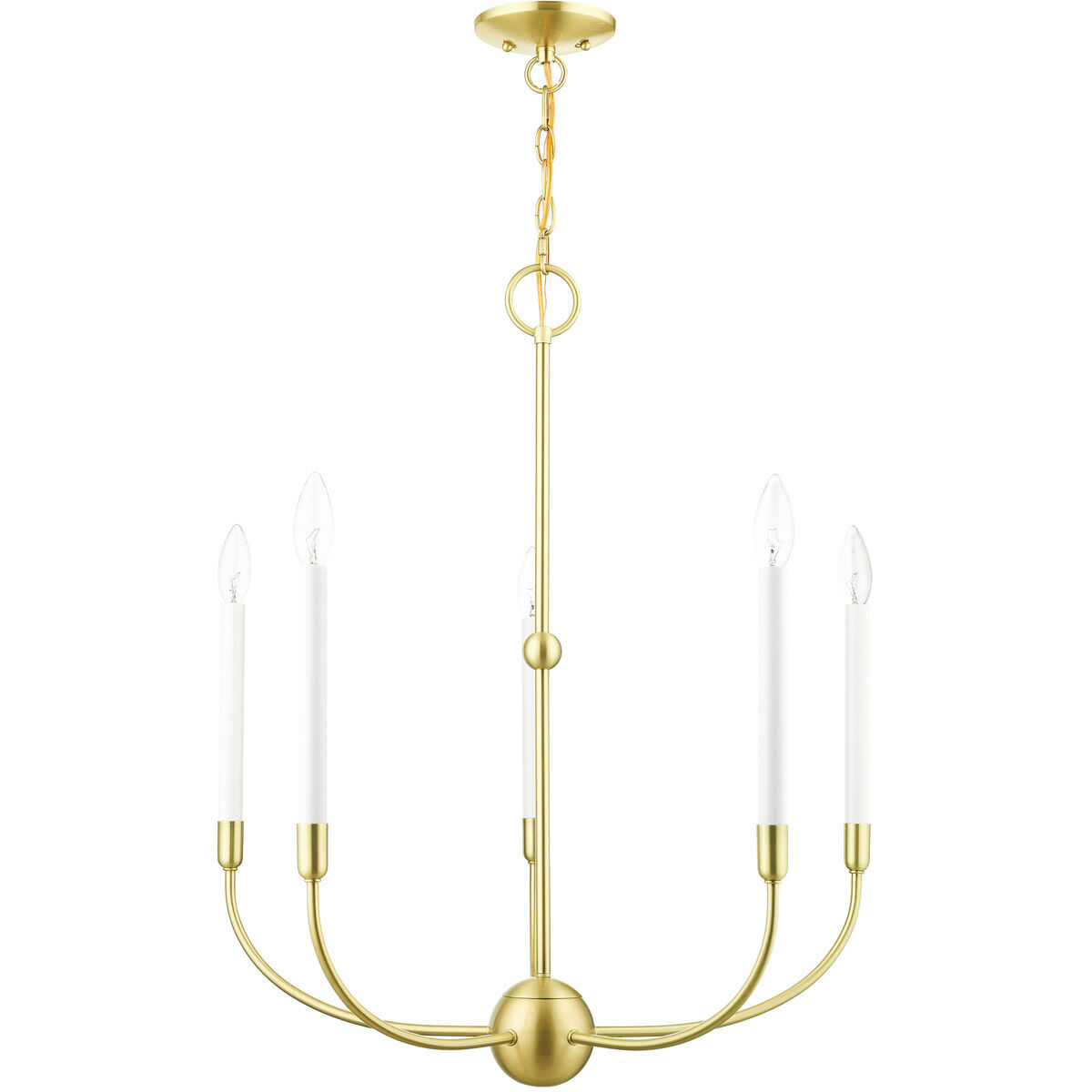 Clairmont 5 Light 24 inch Satin Brass Chandelier Ceiling Light