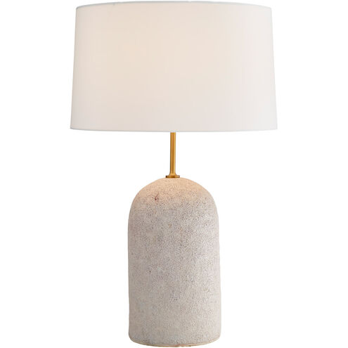 Capelli 29.5 inch 150 watt Ivory Volcanic Glaze and Antique Brass Table Lamp Portable Light