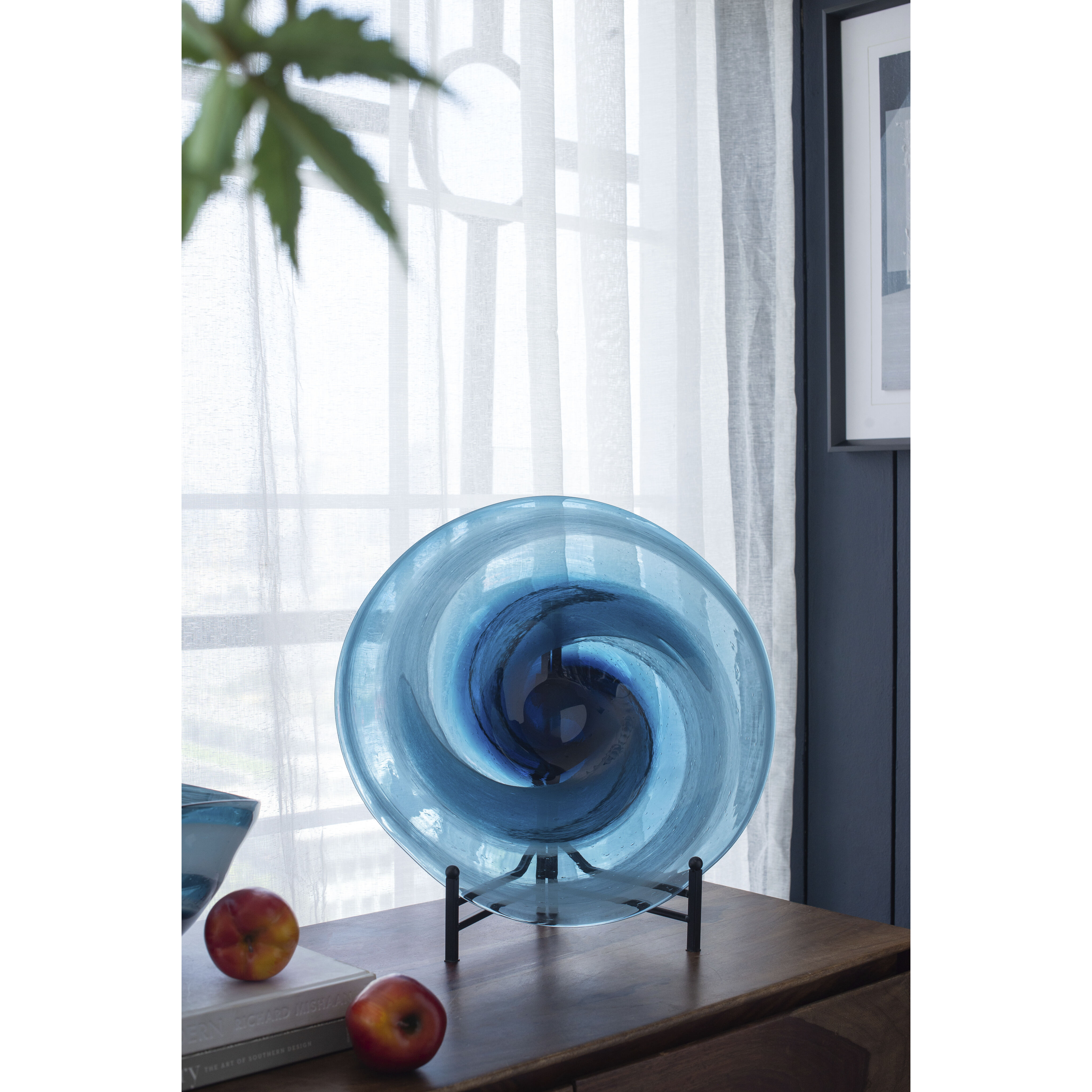 Mayron 17.3 X 17.3 inch Blue/White Plate