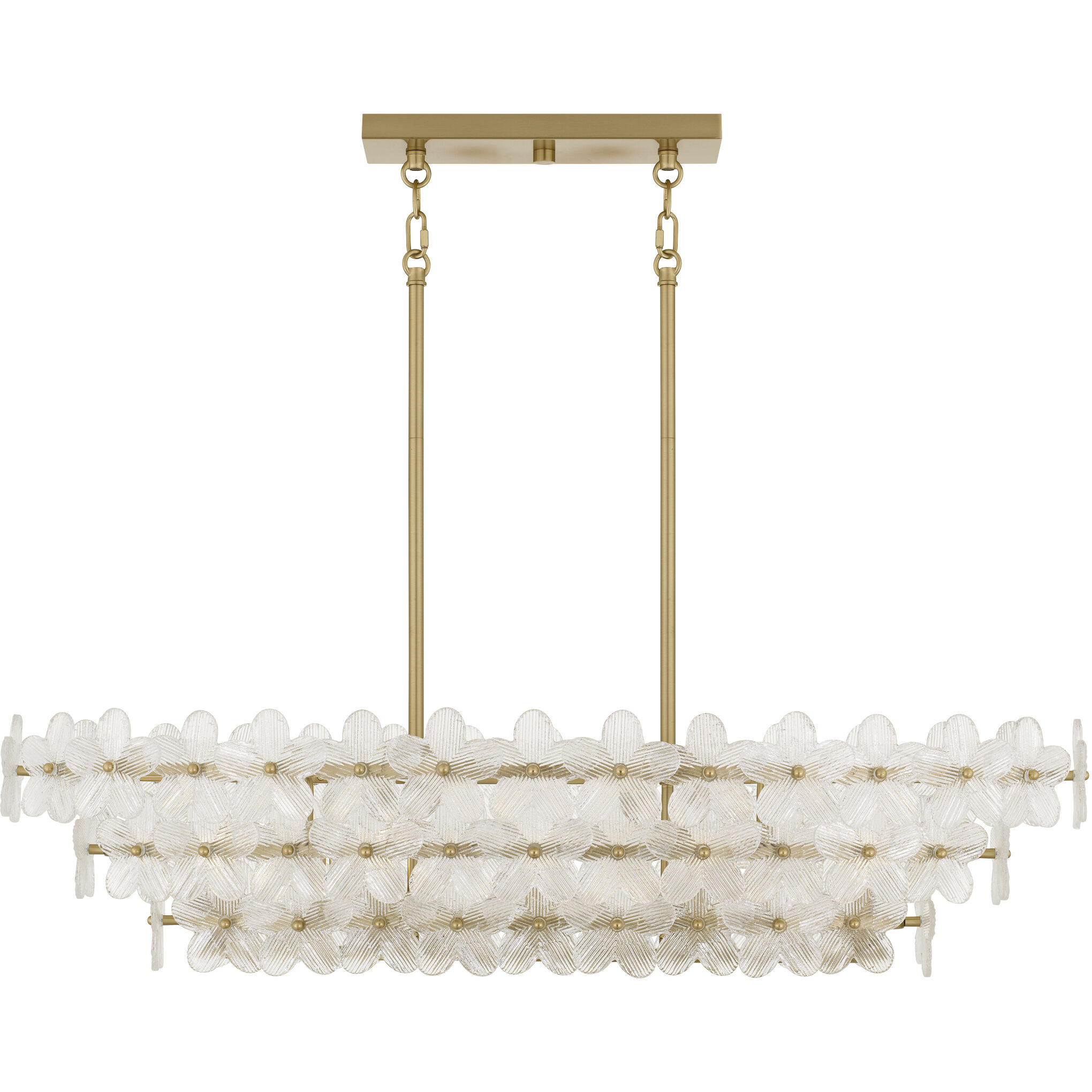 Wright 5 Light 42 inch Brushed Gold Island Light Ceiling Light