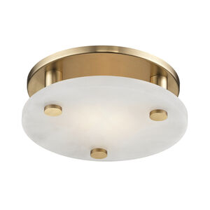 Croton LED 9 inch Aged Brass Flush Mount Ceiling Light, Small