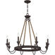Sienna 8 Light 34 inch Artisan Rust Chandelier Ceiling Light