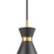 Modley 1 Light 7 inch Matte Black with Brushed Brass Mini Pendant Ceiling Light
