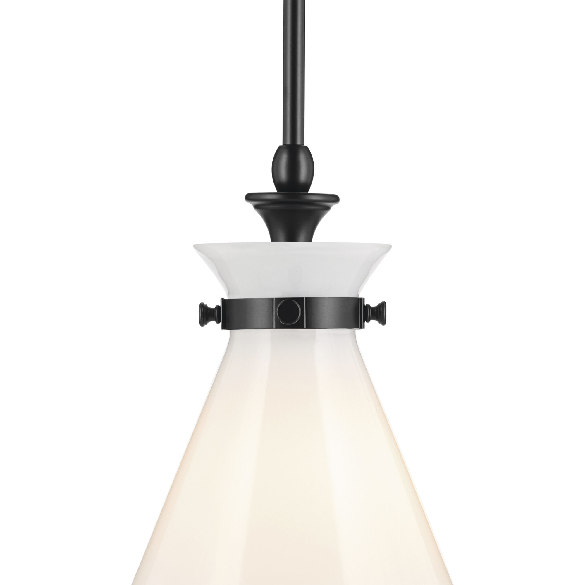 Laria 1 Light Black Pendant Ceiling Light in Opal