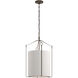 Bow 3 Light 19.3 inch White Pendant Ceiling Light in Flax, Tall