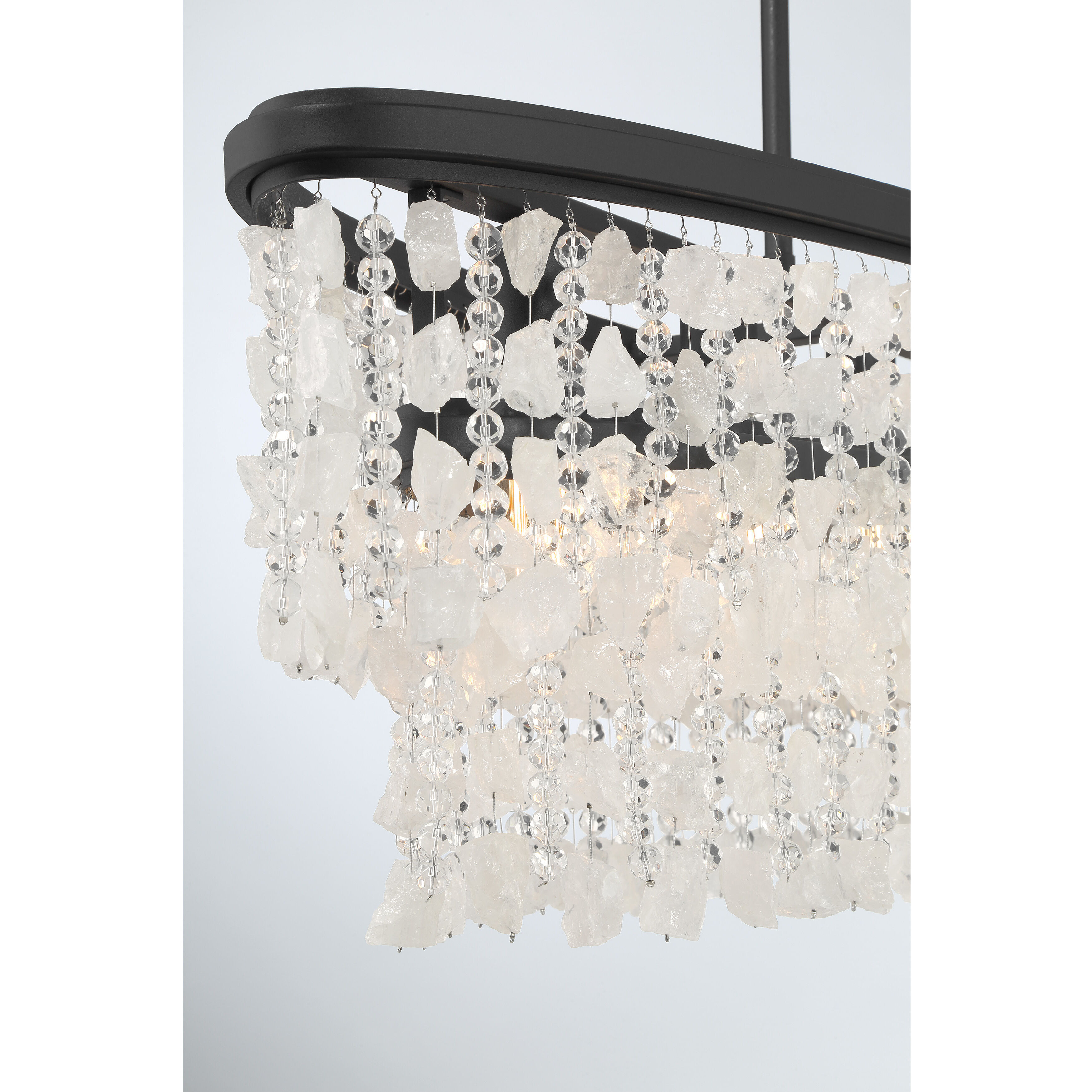 Shimmering Elegance 5 Light 48 inch Sand Coal Island Light Ceiling Light