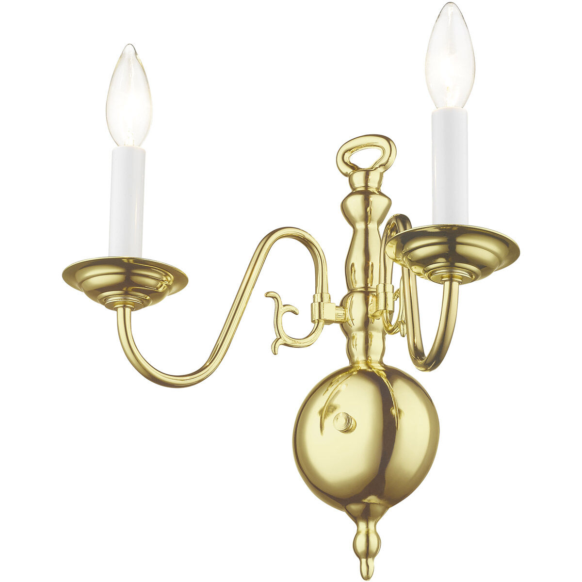 Williamsburgh 2 Light 13 inch Polished Brass Wall Sconce Wall Light