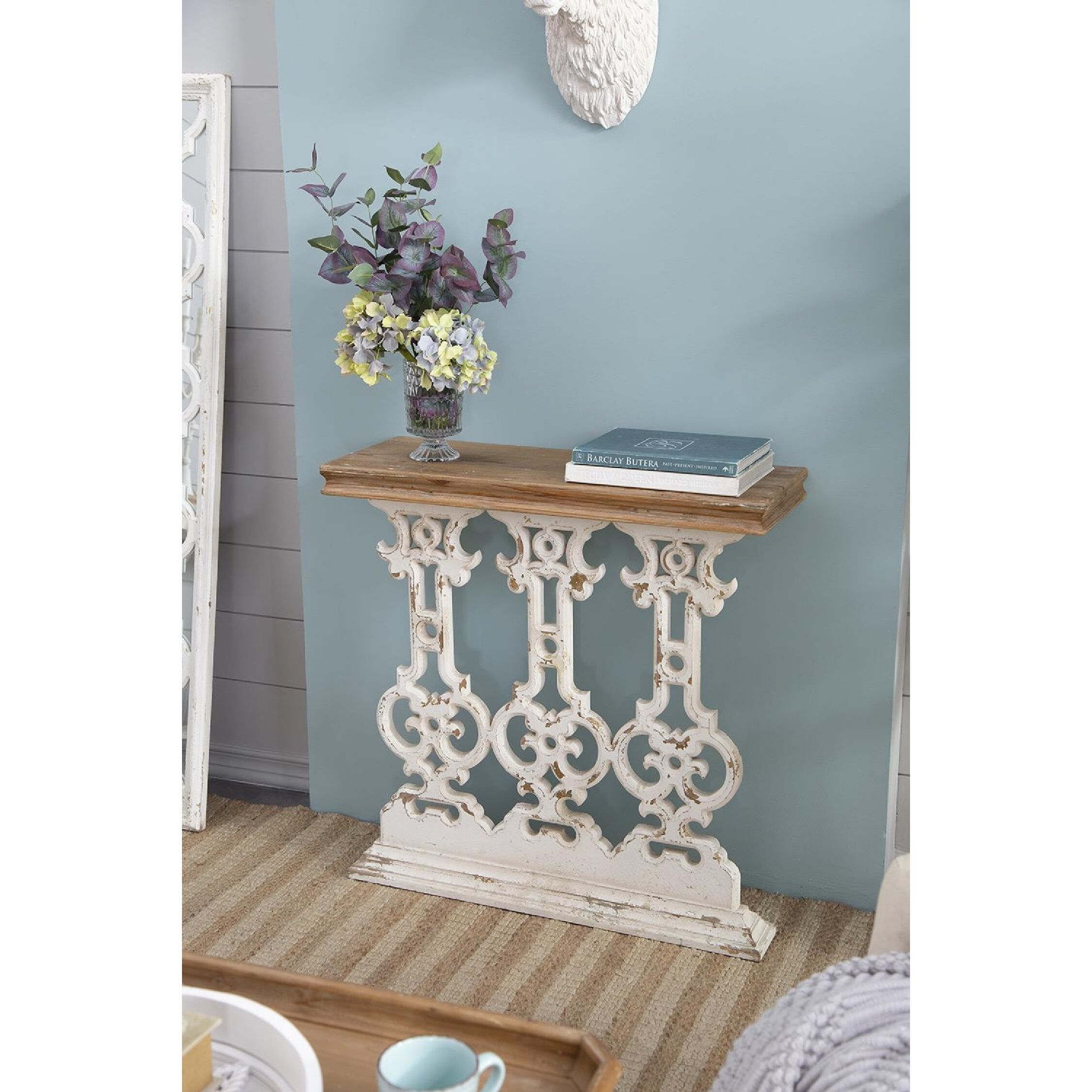 Classic 31.9 X 11.8 inch Natural/White Console Table
