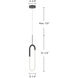Huron LED 1 inch Black Pendant Ceiling Light