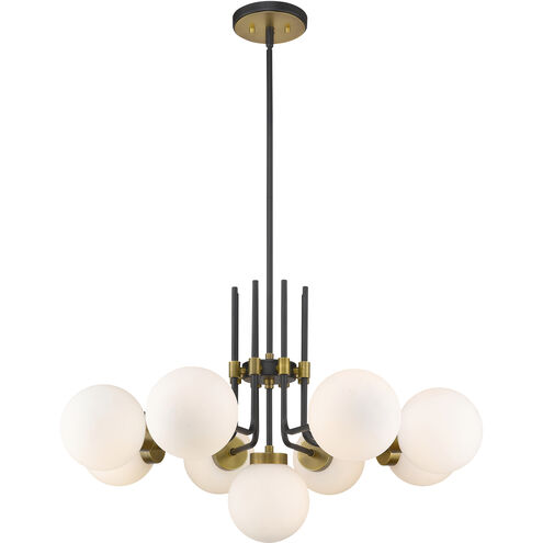 Parsons 9 Light 32 inch Matte Black and Olde Brass Chandelier Ceiling Light
