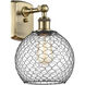 Ballston Farmhouse Chicken Wire LED 8 inch Antique Brass Sconce Wall Light, Ballston