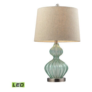 Bethany 25 inch 9.50 watt Light Green with Brushed Steel Table Lamp Portable Light