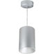 iLENE LED 6 inch Silver with Silver Cable Mount Mini Cylinder Ceiling Light in 2700K, 2000