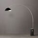 Iconic 95 inch 14 watt Satin Nickel and Black Arc Floor Lamp Portable Light in Matte Black and Silver Steel