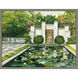 Water Lily Pool Green and Multi and Pink and White Canvas