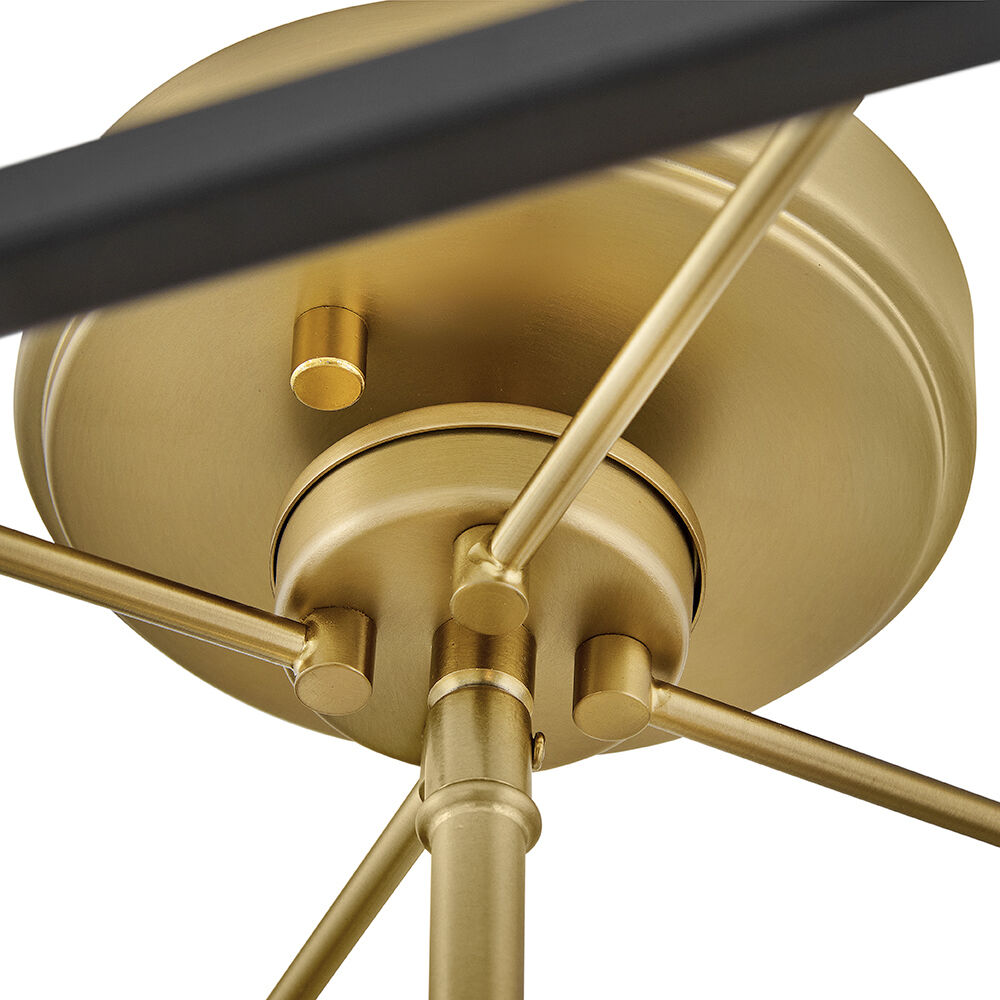 Tate 4 Light 13 inch Black with Lacquered Brass Semi-flush Mount Ceiling Light