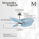 Atlas Alessandra Tropical - LK 48 inch Brushed Nickel with Light Blue Blades Ceiling Fan
