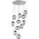 Cosmos LED LED 37.8 inch Classic Silver Chandelier Ceiling Light, Round Multi-Port