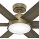 Donatella 52 inch Burnished Brass with Warm Grey Oak Blades Ceiling Fan