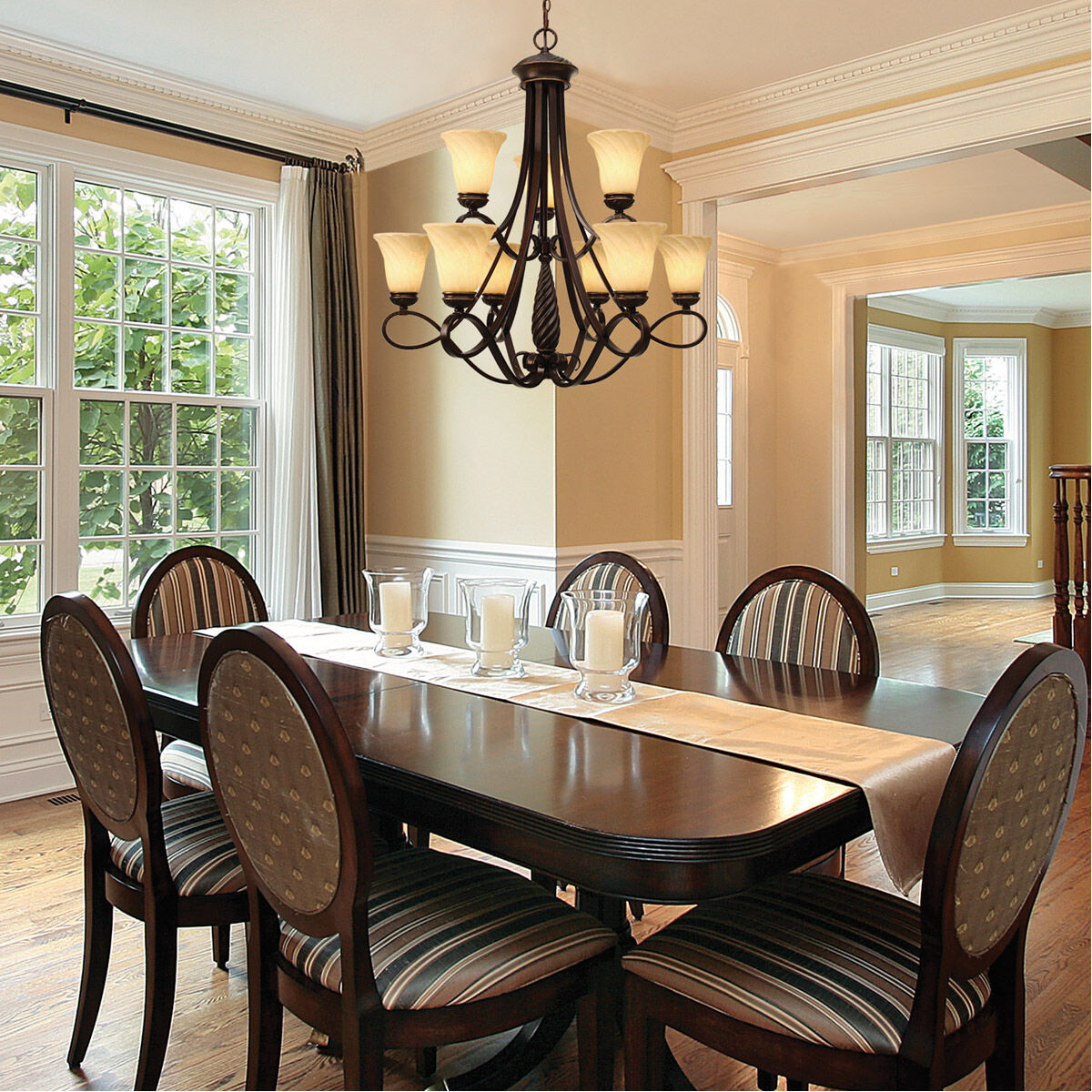 Golden Cordoban Bronze Torbellino 9 Light Chandelier 8106 9 CDB