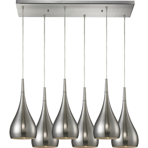 Lindsey 6 Light 30 inch Satin Nickel Multi Pendant Ceiling Light, Configurable