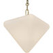 Mineral 10 inch Patina Brass and Opal Glass Chandelier Ceiling Light in Vintage Brass, Opal Glass Shade