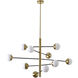 Canada 10 Light 39.37 inch Brass and Black Chandelier Ceiling Light
