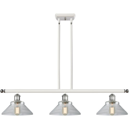 Ballston Orwell LED 36 inch White and Polished Chrome Island Light Ceiling Light in Clear Glass, Ballston