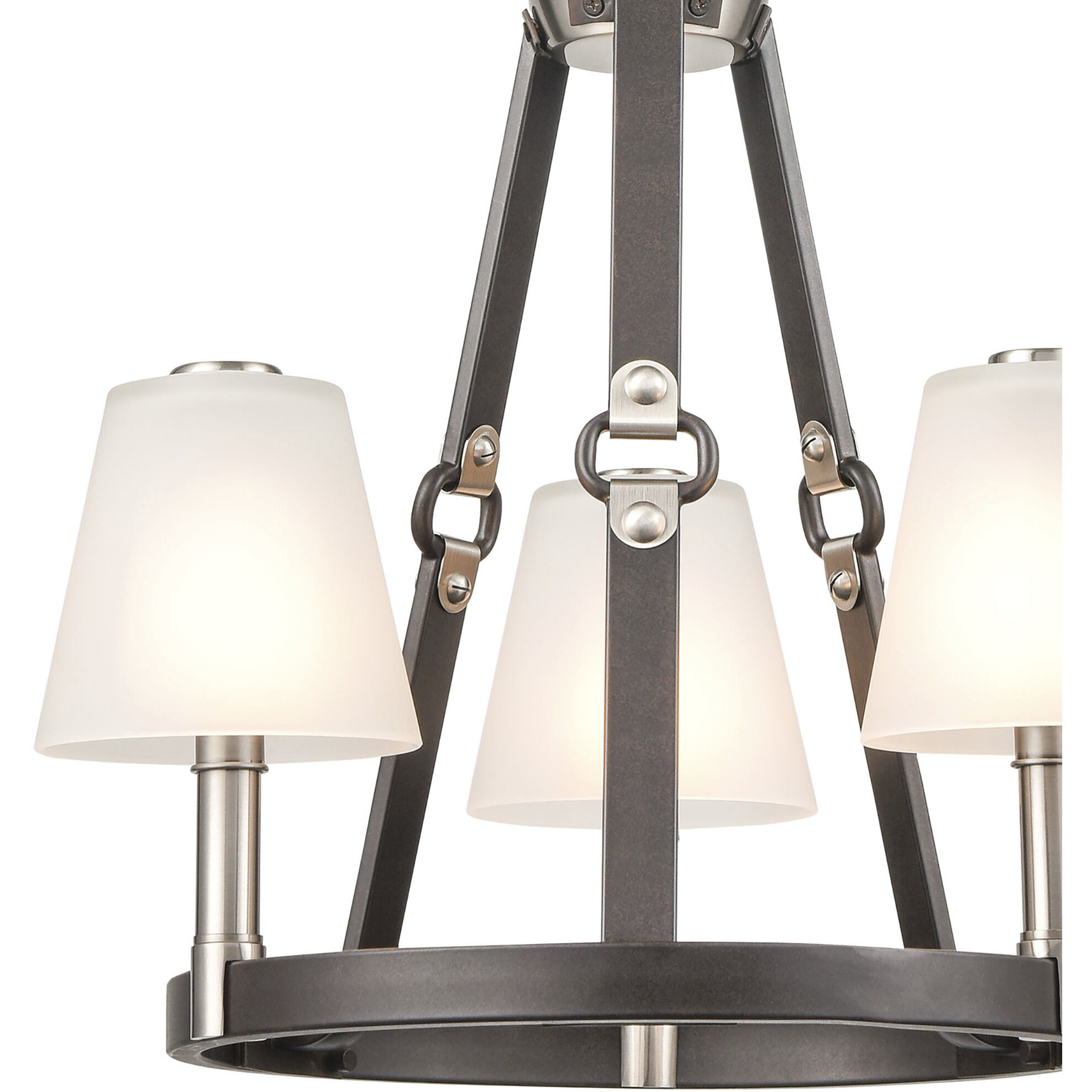 Armstrong Grove 3 Light 18 inch Charcoal with Satin Nickel Chandelier Ceiling Light