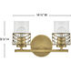 Della LED 15 inch Lacquered Brass Vanity Light Wall Light
