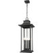 Tiberius 6 Light 12 inch Black Outdoor Chain Mount Ceiling Fixture