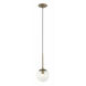 Mid-Century 1 Light 7 inch Antique Brass Mini Pendant Ceiling Light