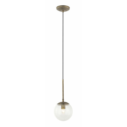 Mid-Century 1 Light 7 inch Antique Brass Mini Pendant Ceiling Light