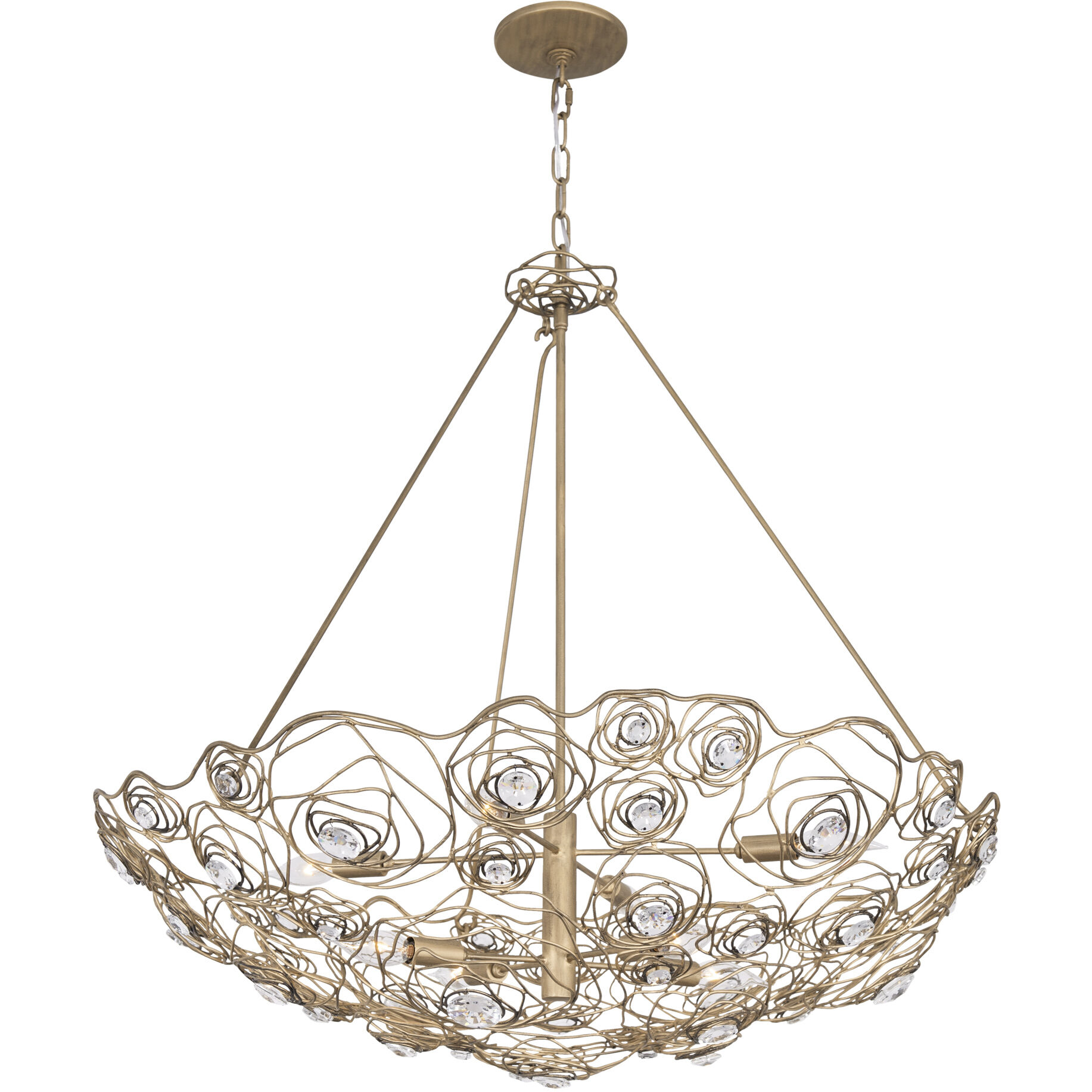 Ethereal Rose 8 Light 32.5 inch Havana Gold Ombre Pendant Ceiling Light