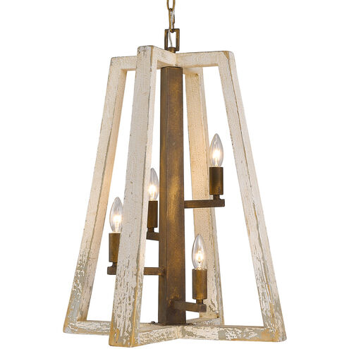 Pilar 4 Light 19.5 inch Burnished Chestnut Pendant Ceiling Light